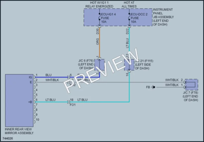 2022 Toyota Prius Power Mirrors wiring diagram preview