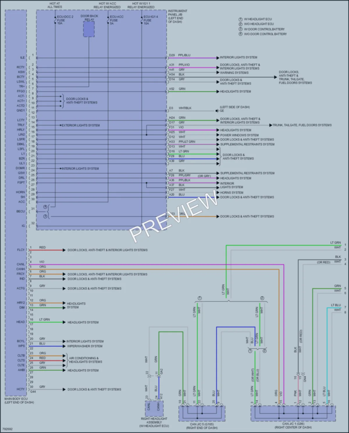 2022 Toyota RAV4 Body Control Modules wiring diagram preview