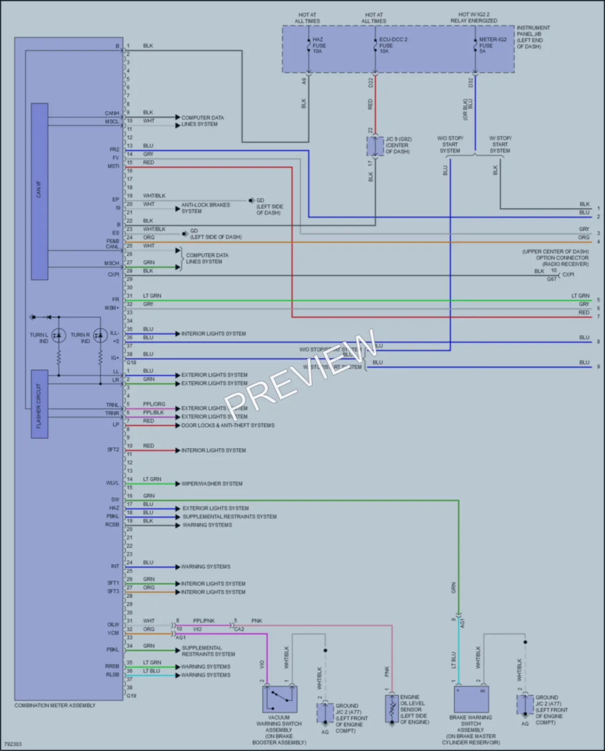 2022 Toyota RAV4 Instrument Cluster wiring diagram preview