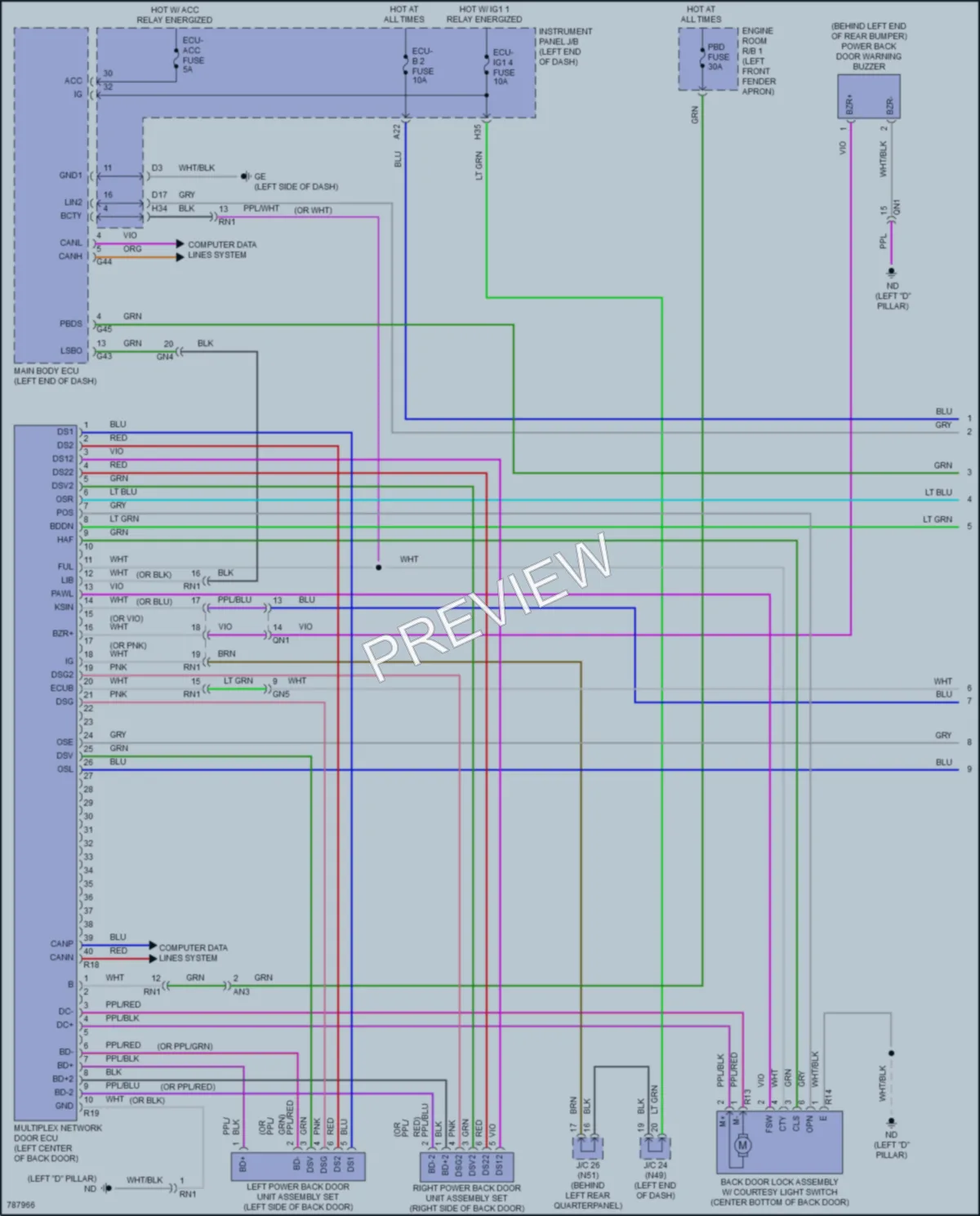 2022 Toyota RAV4Hybrid Trunk Tailgate Fuel Door wiring diagram preview