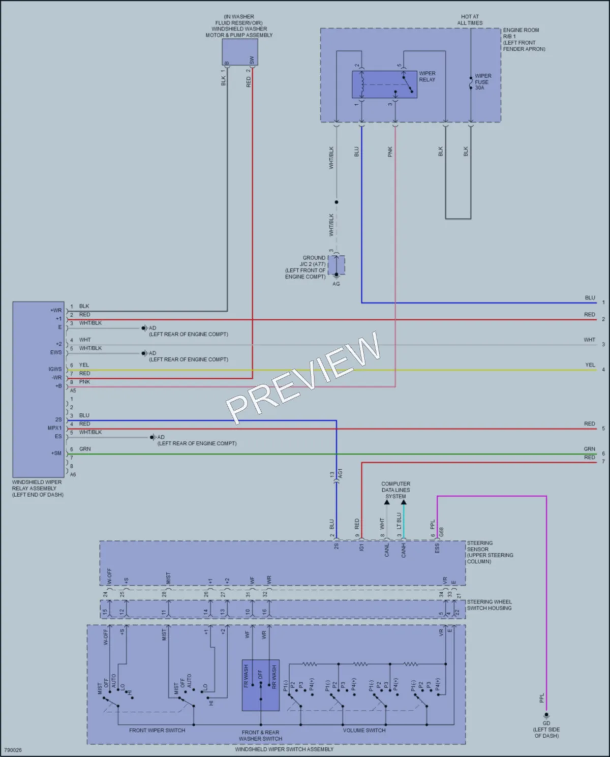 2022 Toyota RAV4Hybrid Wiper Washer wiring diagram preview