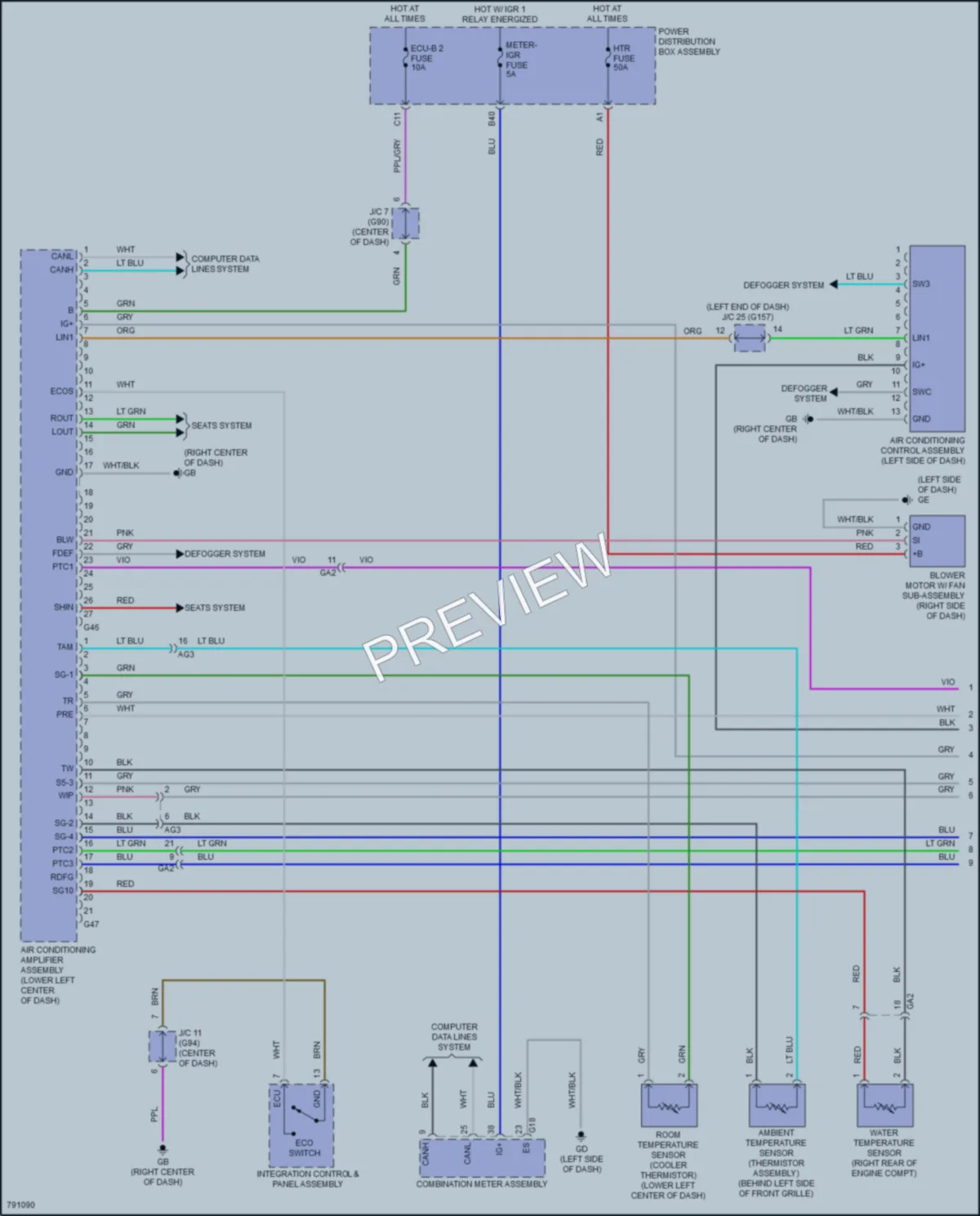 2022 Toyota RAV4Prime Air Conditioning wiring diagram preview
