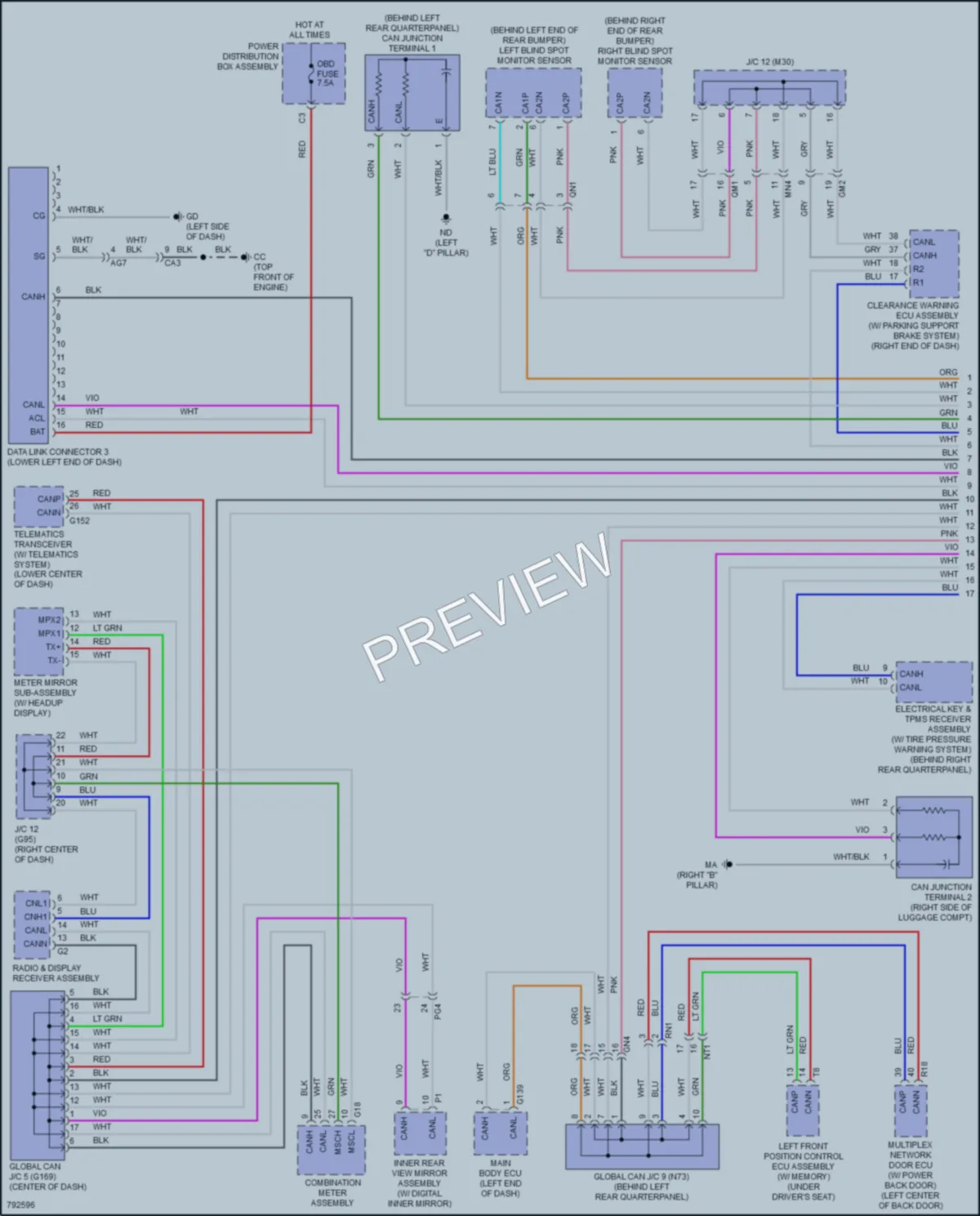 2022 Toyota RAV4Prime Computer Data Lines wiring diagram preview