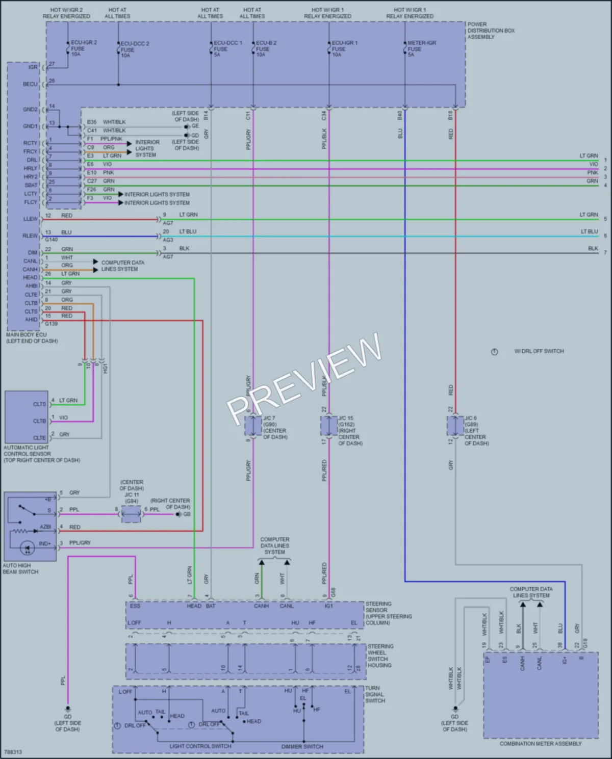 2022 Toyota RAV4Prime Headlights wiring diagram preview