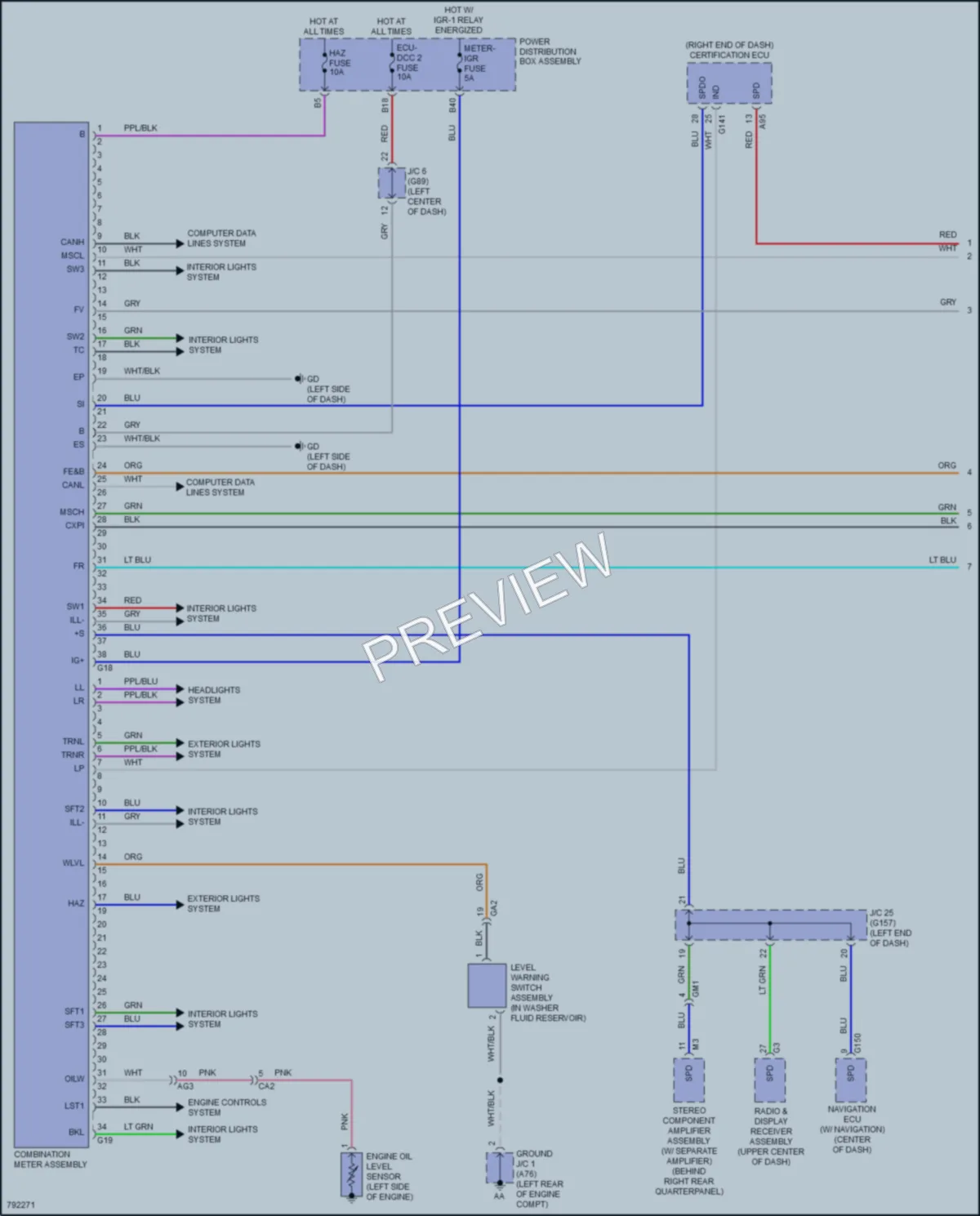 2022 Toyota RAV4Prime Instrument Cluster wiring diagram preview
