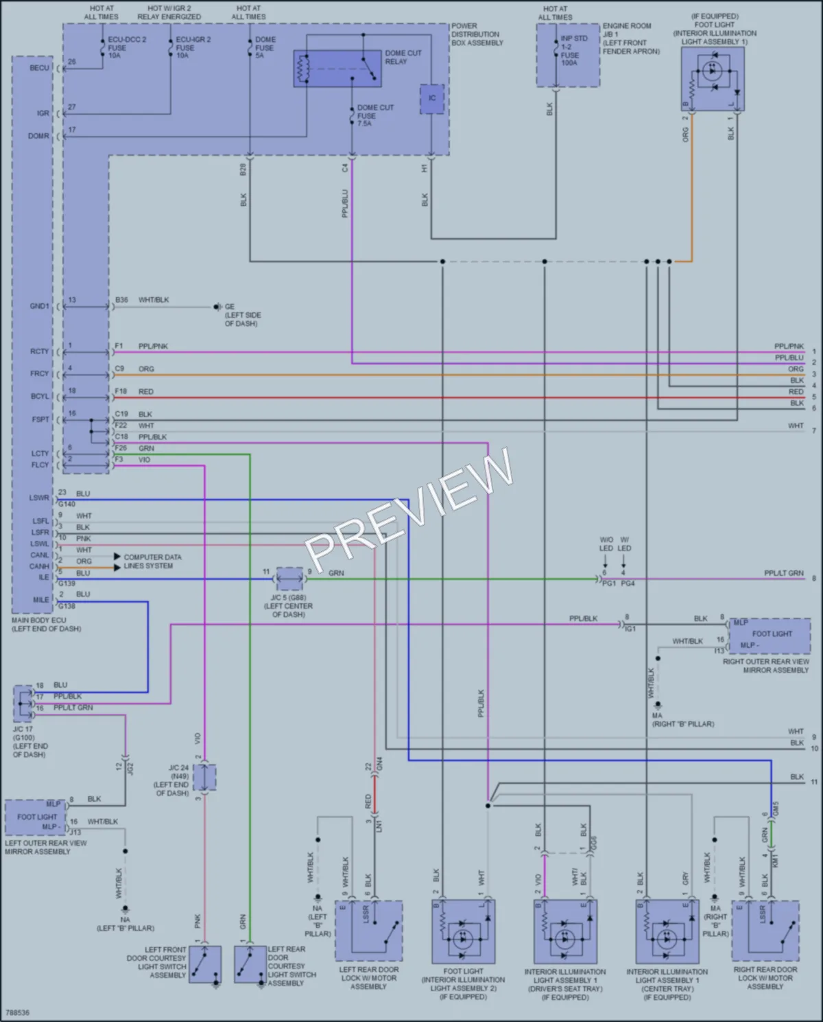 2022 Toyota RAV4Prime Interior Lights wiring diagram preview