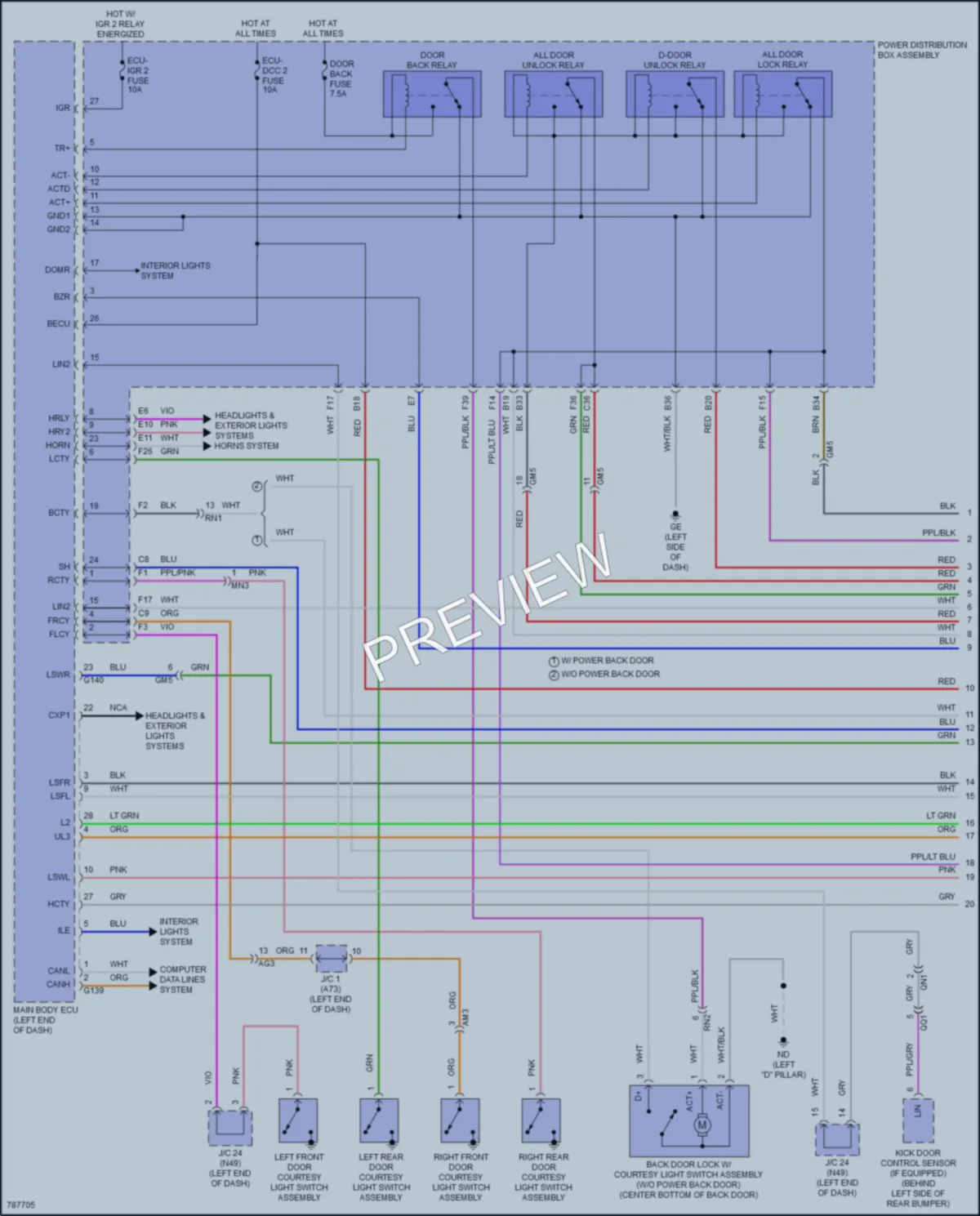 2022 Toyota RAV4Prime Power Door Locks wiring diagram preview