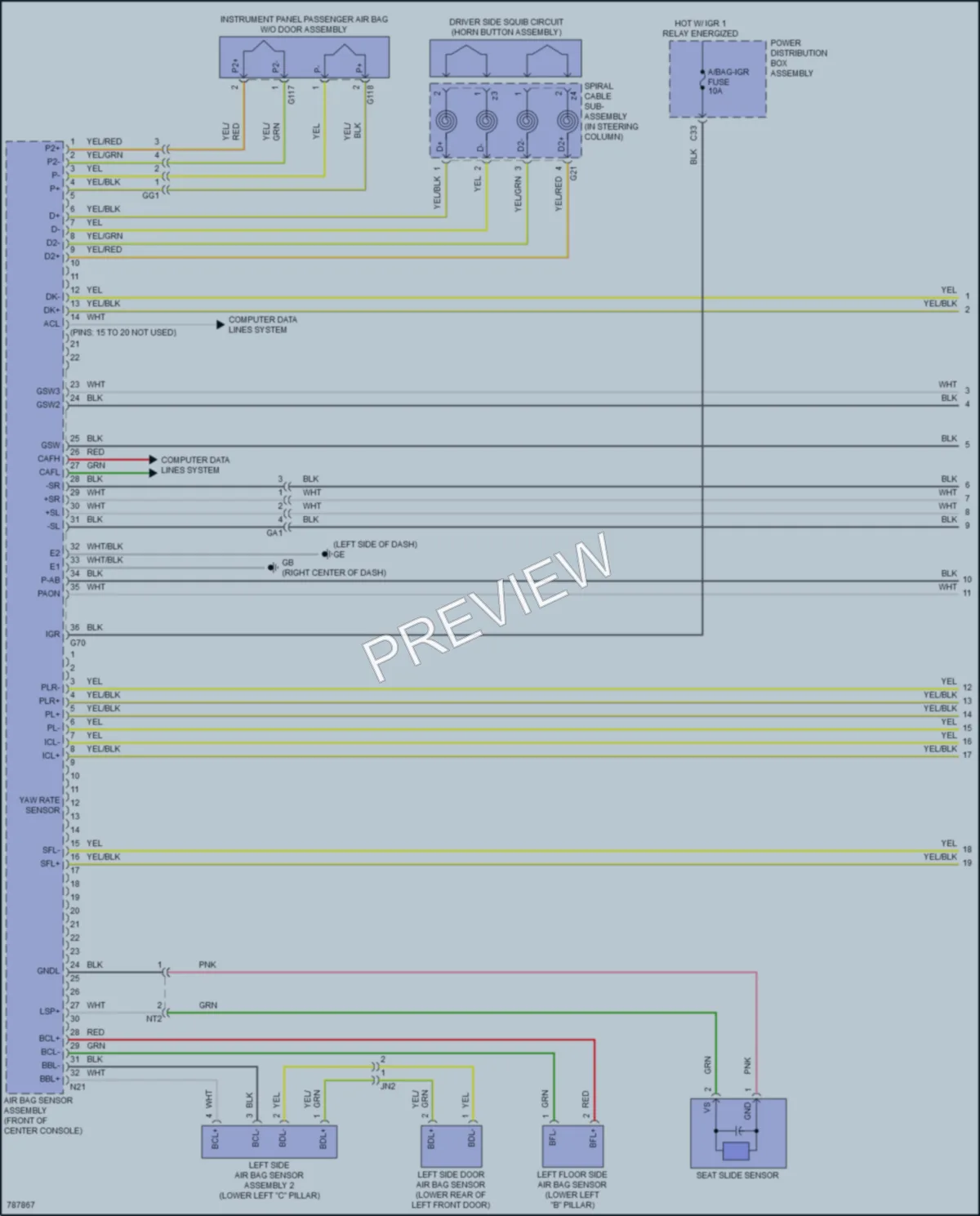 2022 Toyota RAV4Prime Supplemental Restraints wiring diagram preview
