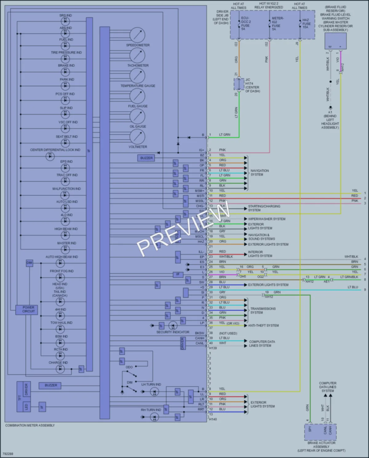 2022 Toyota Sequoia Instrument Cluster wiring diagram preview