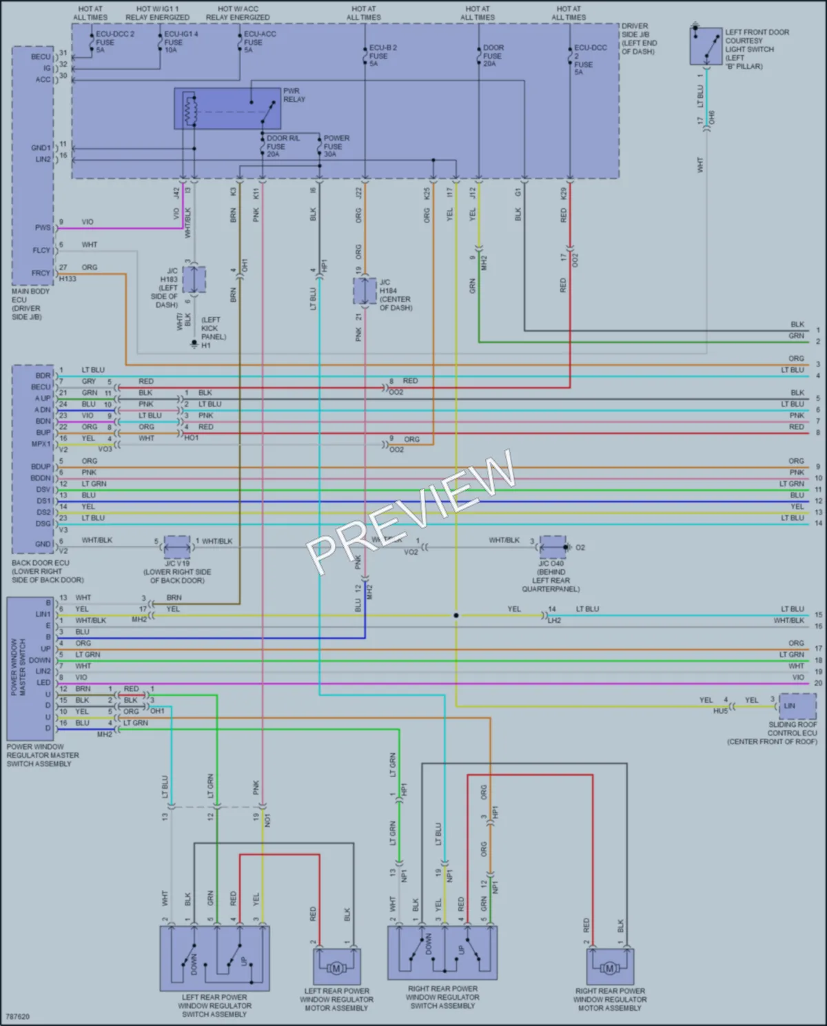 2022 Toyota Sequoia Power Windows wiring diagram preview