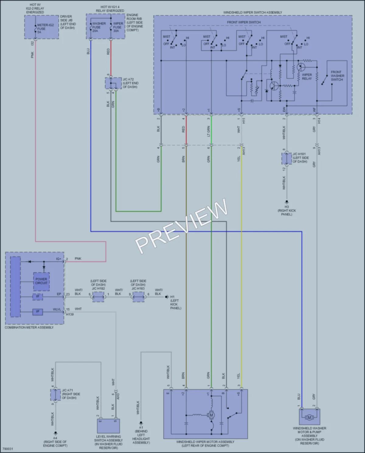 2022 Toyota Sequoia Wiper Washer wiring diagram preview