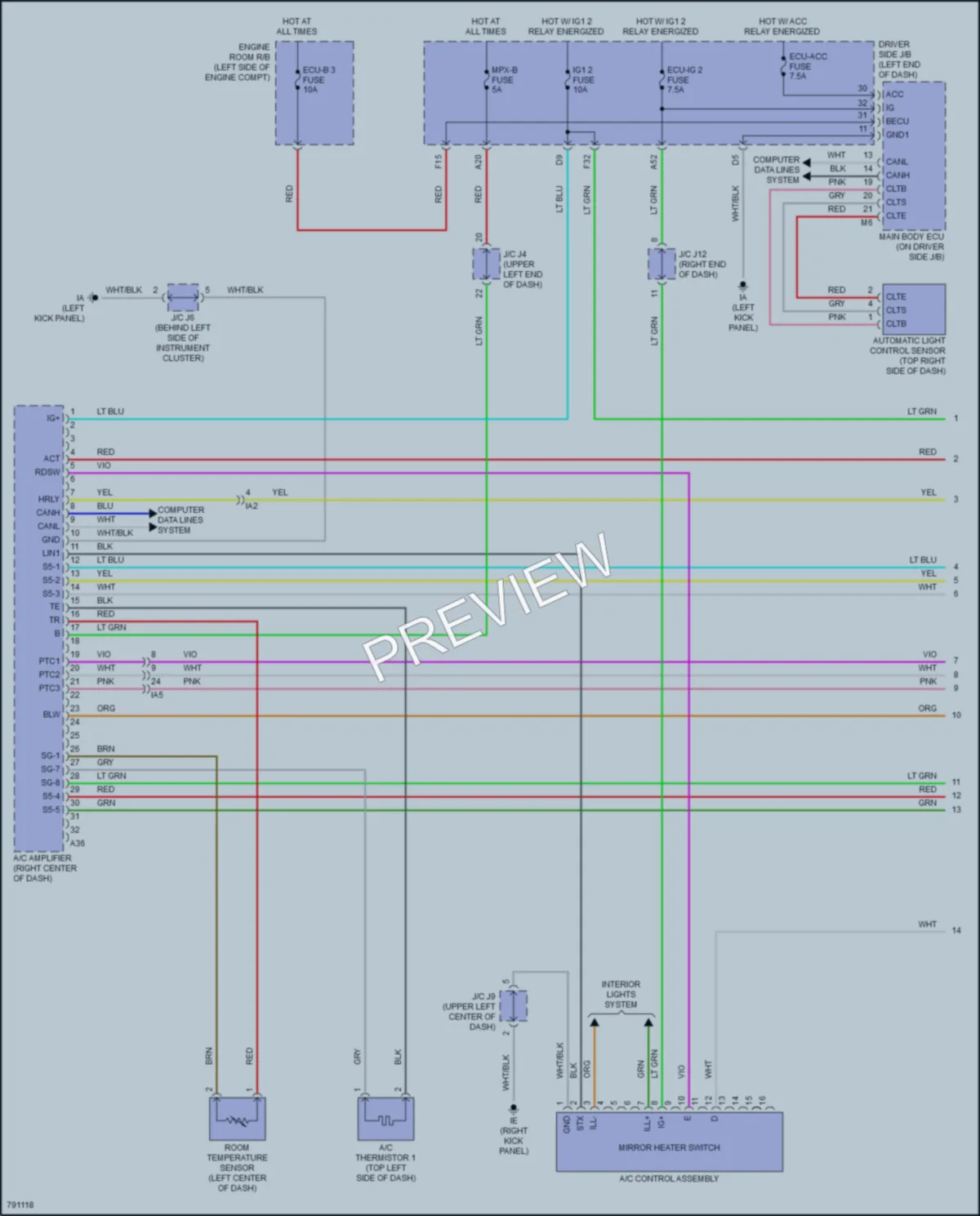 2022 Toyota Tacoma Air Conditioning wiring diagram preview