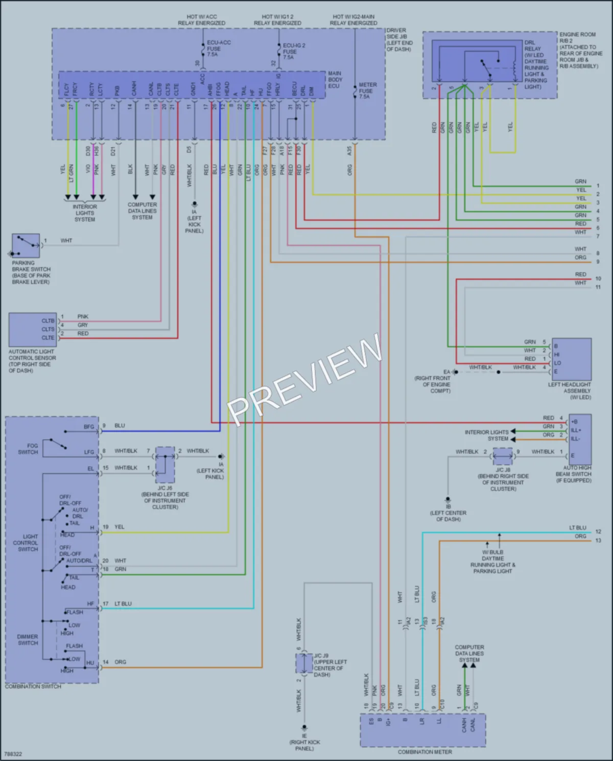 2022 Toyota Tacoma Headlights wiring diagram preview