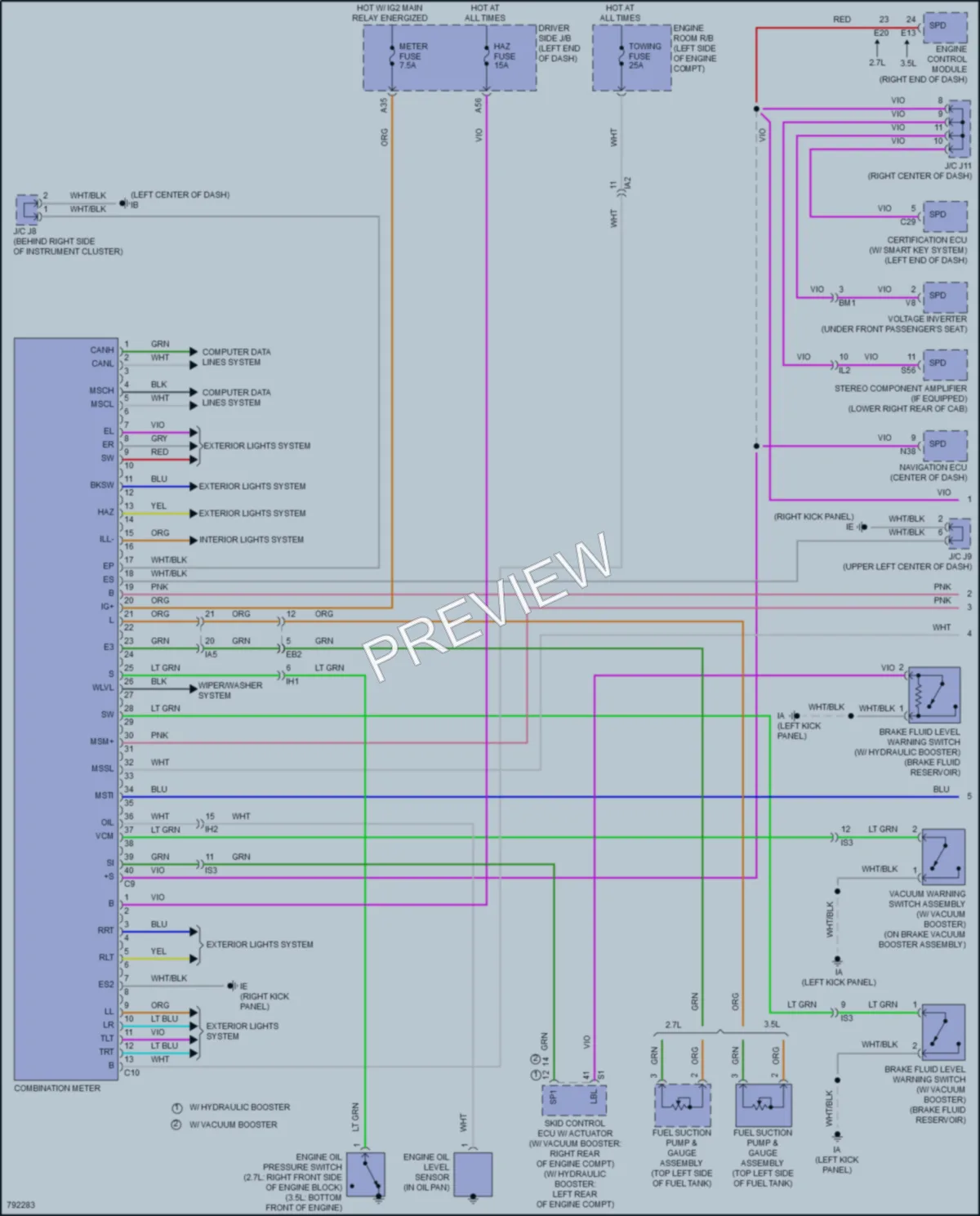 2022 Toyota Tacoma Instrument Cluster wiring diagram preview