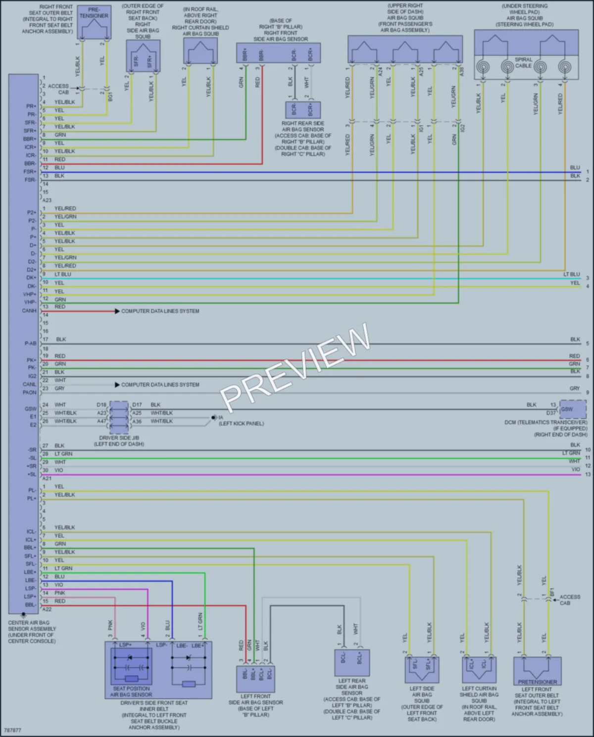 2022 Toyota Tacoma Supplemental Restraints wiring diagram preview