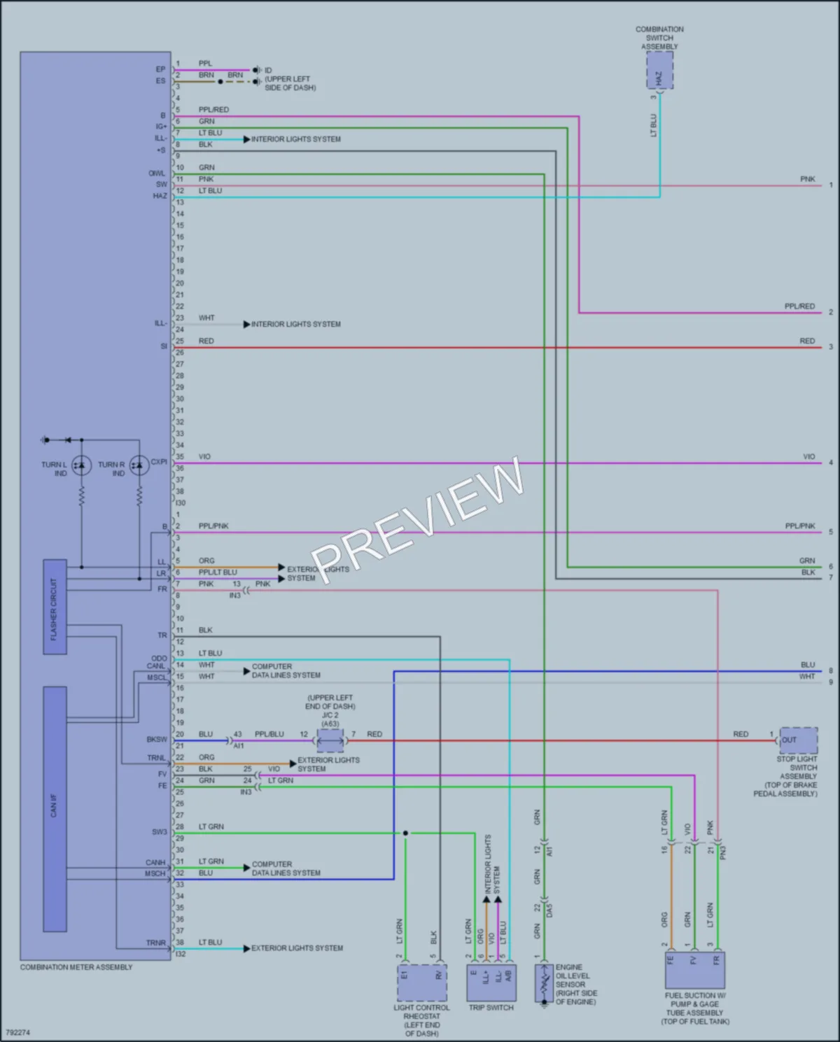 2022 Toyota TundraHybrid Instrument Cluster wiring diagram preview