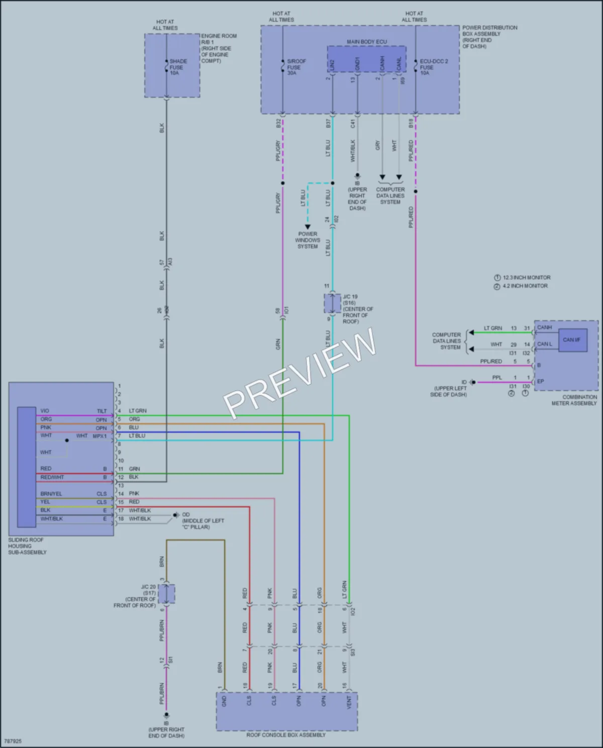 2022 Toyota TundraHybrid Power Top Sunroof wiring diagram preview