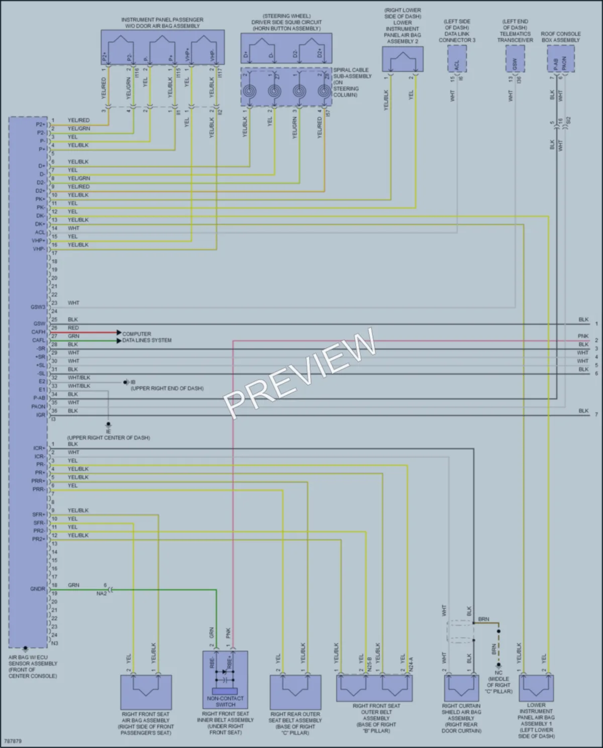 2022 Toyota TundraHybrid Supplemental Restraints wiring diagram preview