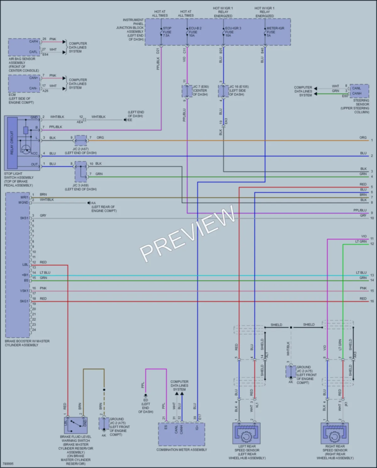 2022 Toyota VenzaHybrid Anti Lock Brakes wiring diagram preview