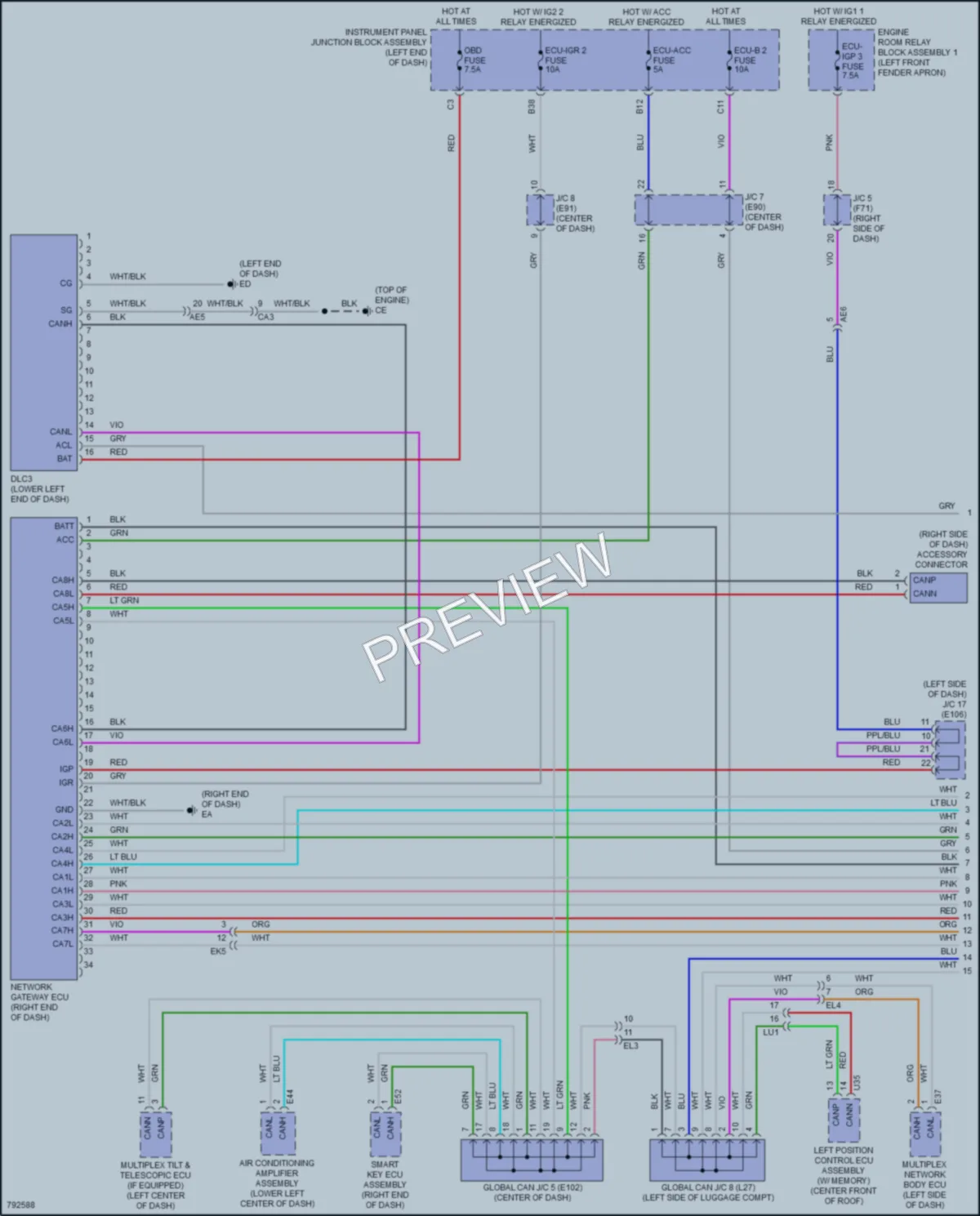 2022 Toyota VenzaHybrid Computer Data Lines wiring diagram preview