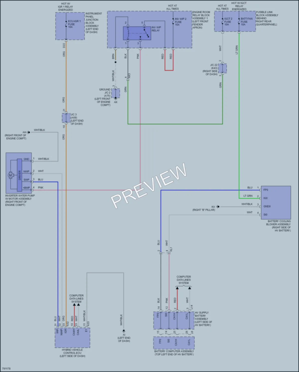 2022 Toyota VenzaHybrid Cooling Fan wiring diagram preview
