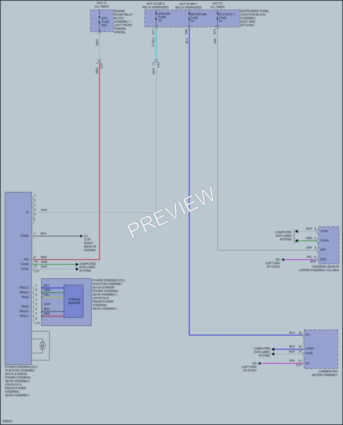 2022 Toyota VenzaHybrid Electronic Power Steering wiring diagram preview