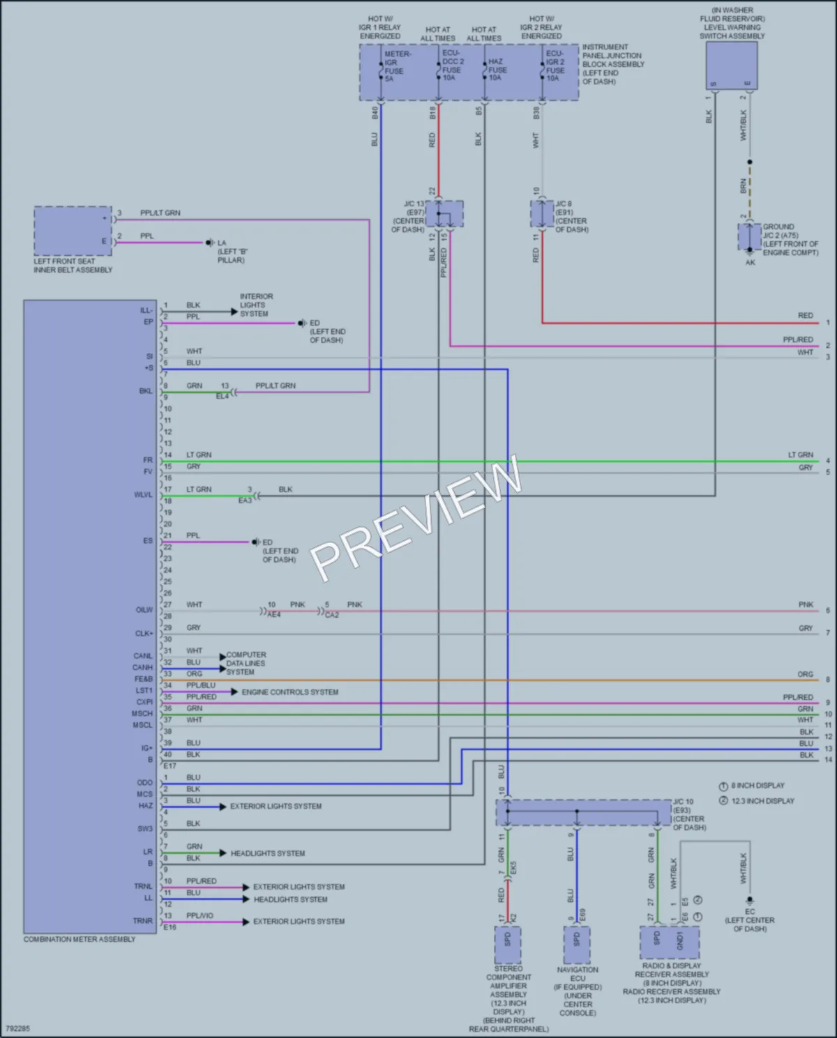 2022 Toyota VenzaHybrid Instrument Cluster wiring diagram preview