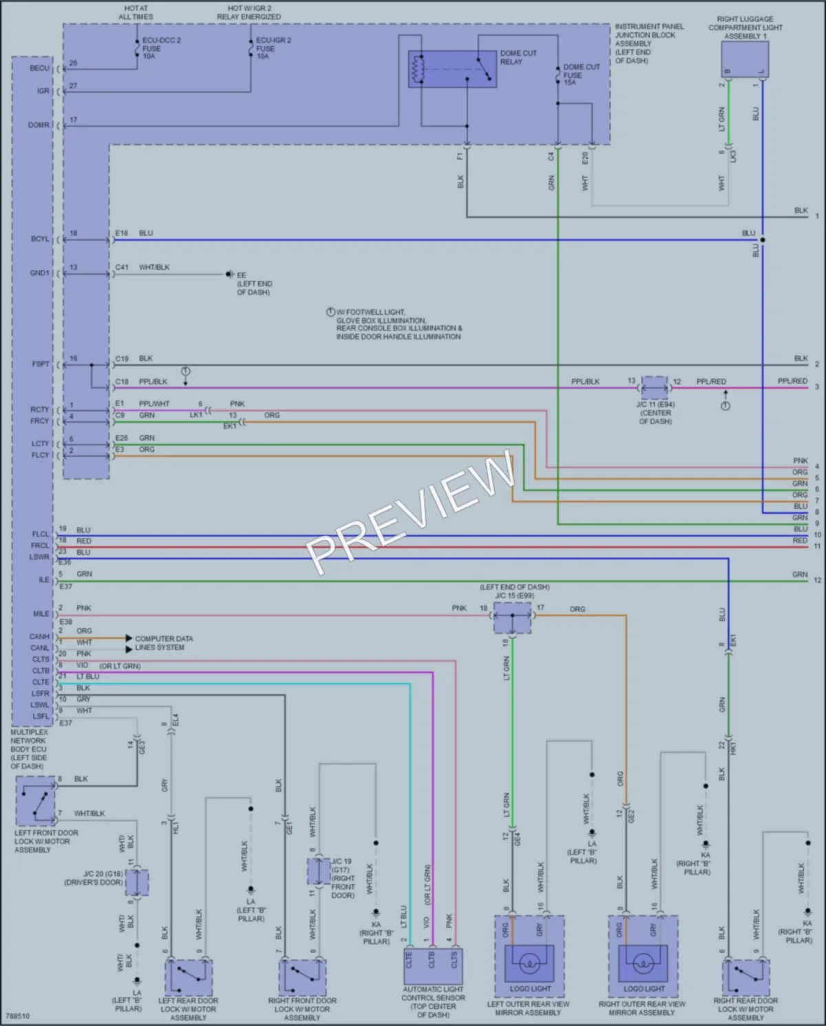 2022 Toyota VenzaHybrid Interior Lights wiring diagram preview