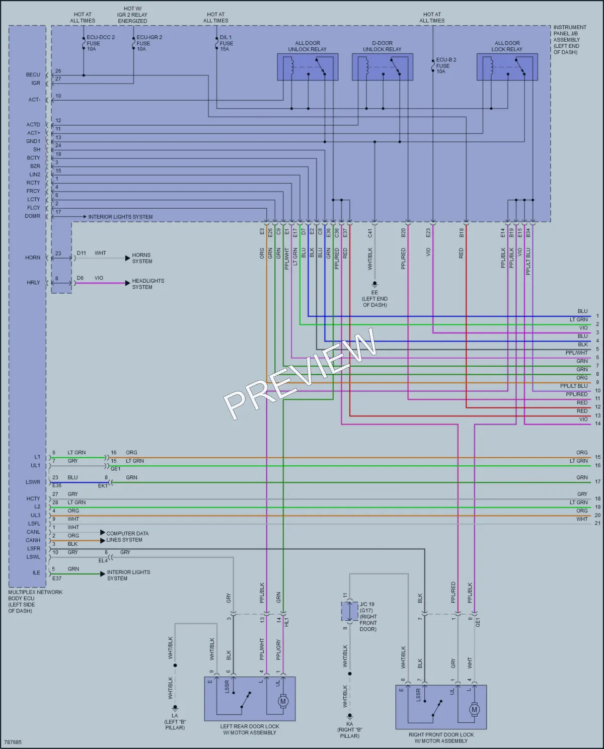 2022 Toyota VenzaHybrid Power Door Locks wiring diagram preview