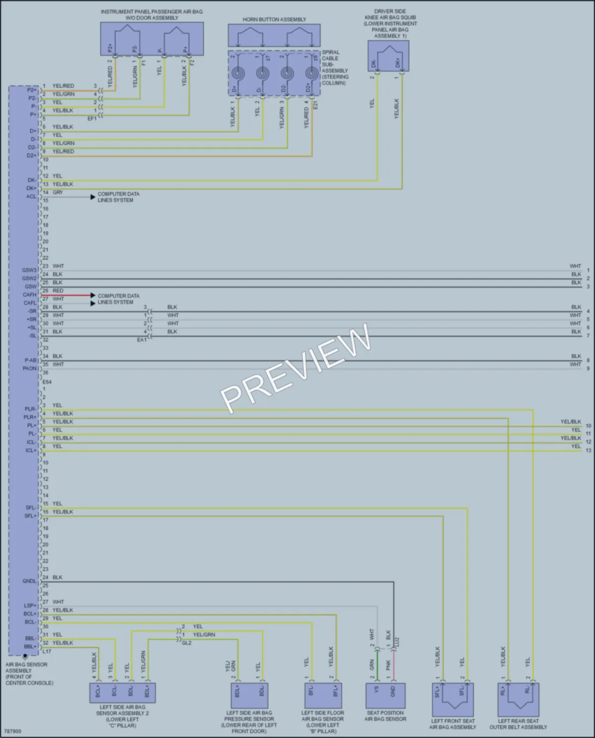 2022 Toyota VenzaHybrid Supplemental Restraints wiring diagram preview