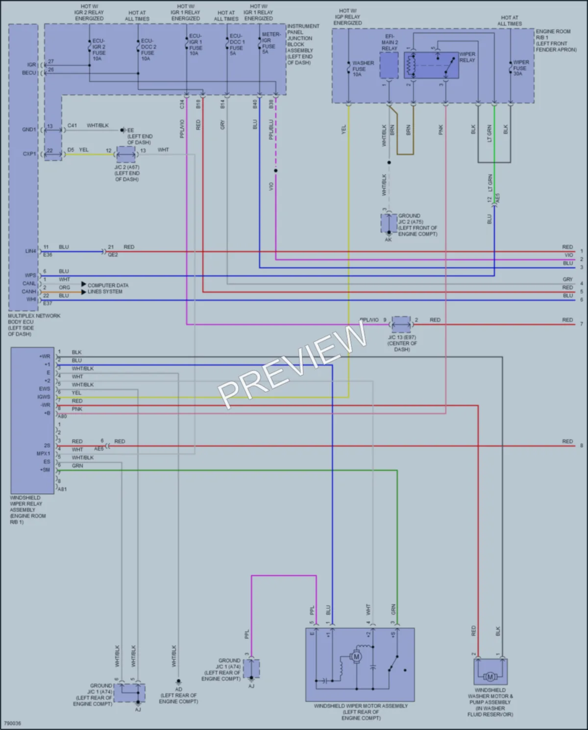 2022 Toyota VenzaHybrid Wiper Washer wiring diagram preview