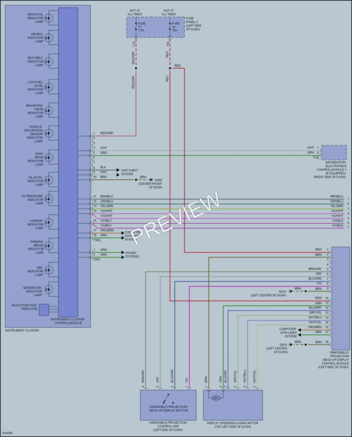 2022 Volkswagen Arteon Instrument Cluster wiring diagram preview