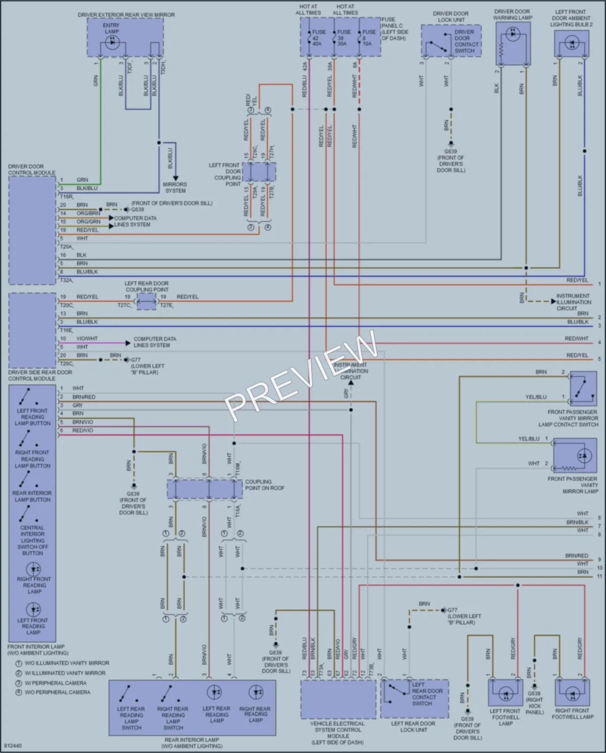 2022 Volkswagen Arteon Interior Lights wiring diagram preview
