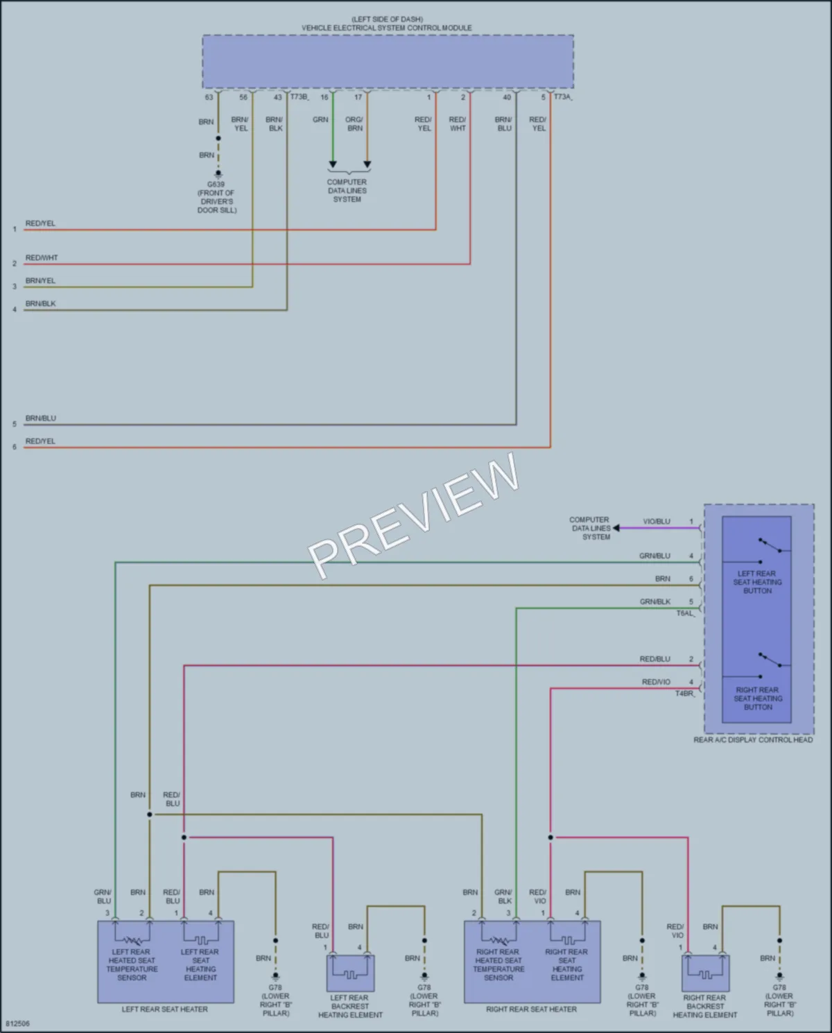 2022 Volkswagen Arteon Power Seats wiring diagram preview
