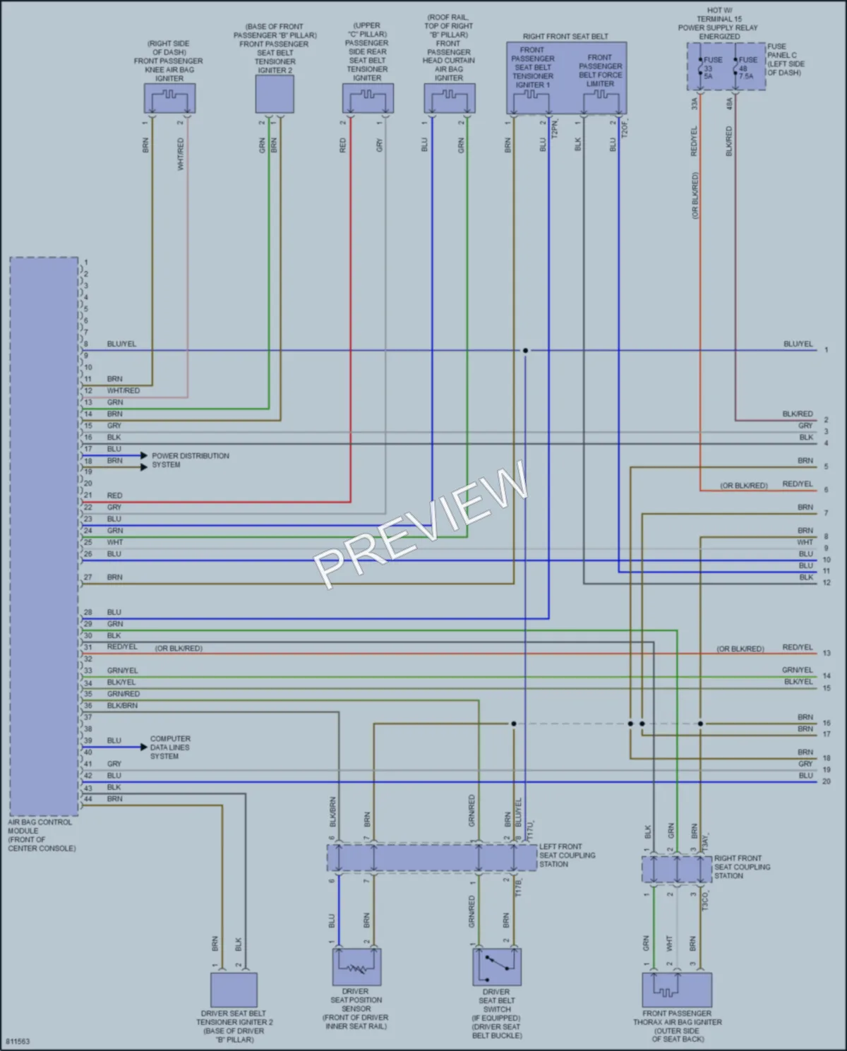 2022 Volkswagen Arteon Supplemental Restraints wiring diagram preview