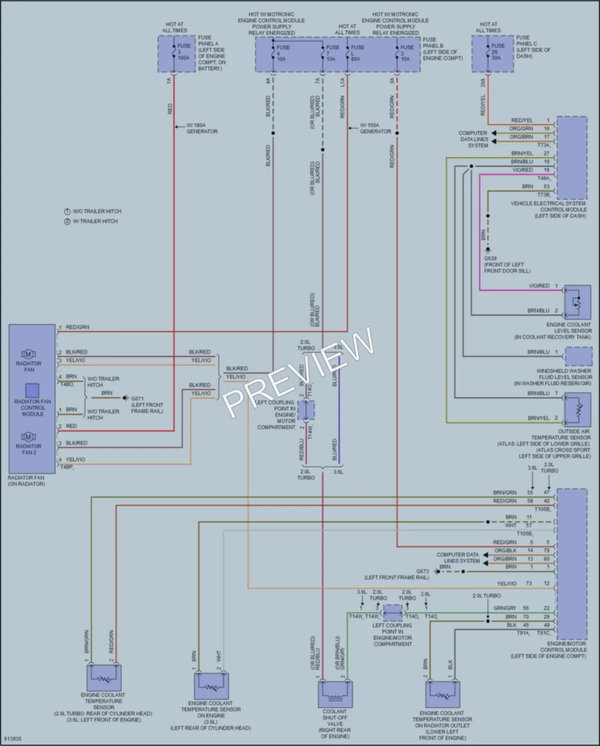 2022 Volkswagen AtlasCrossSport Cooling Fan wiring diagram preview