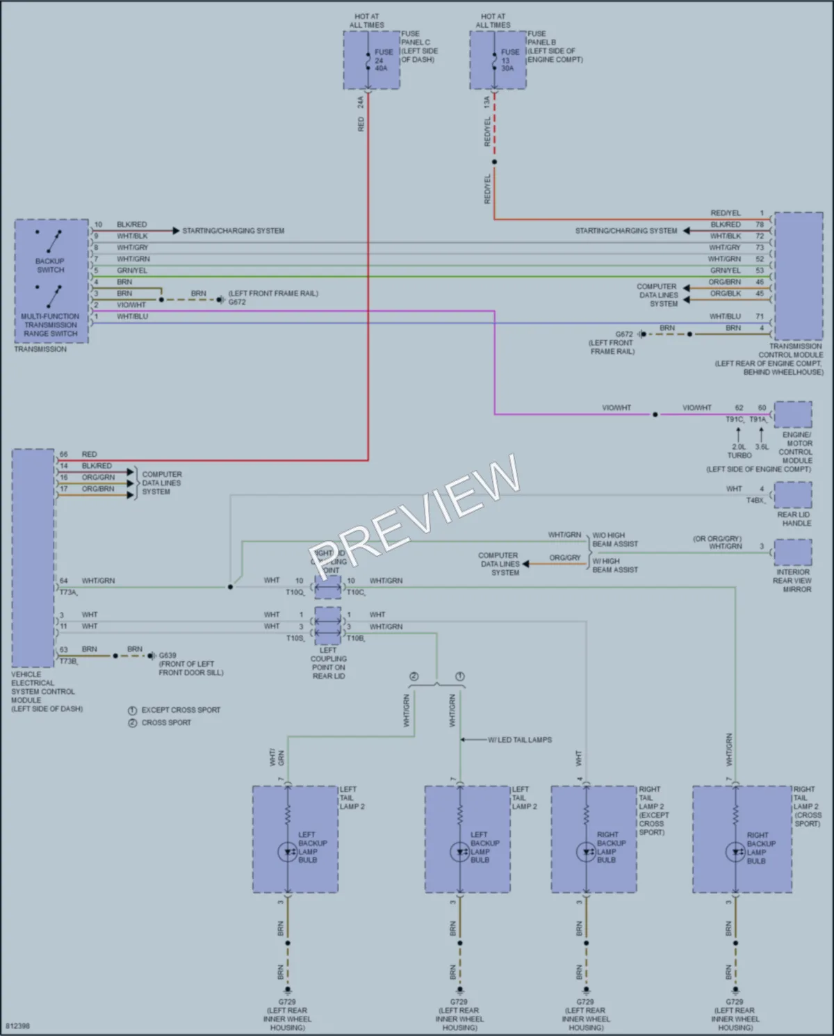 2022 Volkswagen AtlasCrossSport Exterior Lights wiring diagram preview