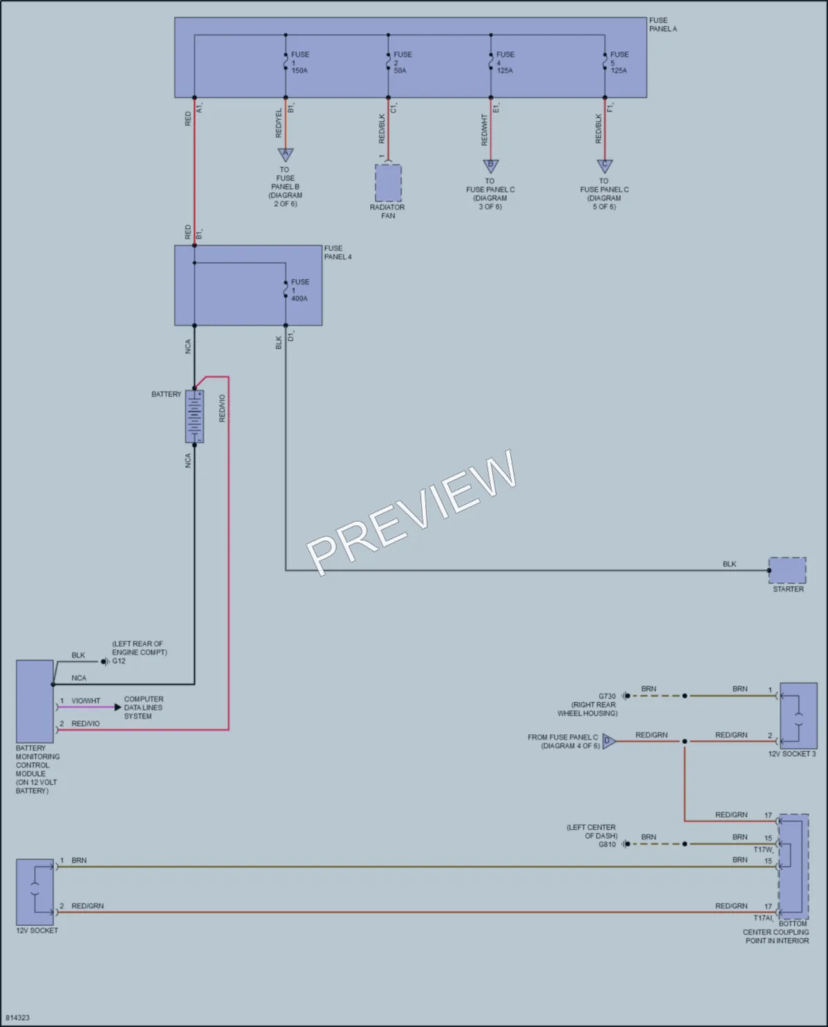 2022 Volkswagen GolfR Power Distribution wiring diagram preview