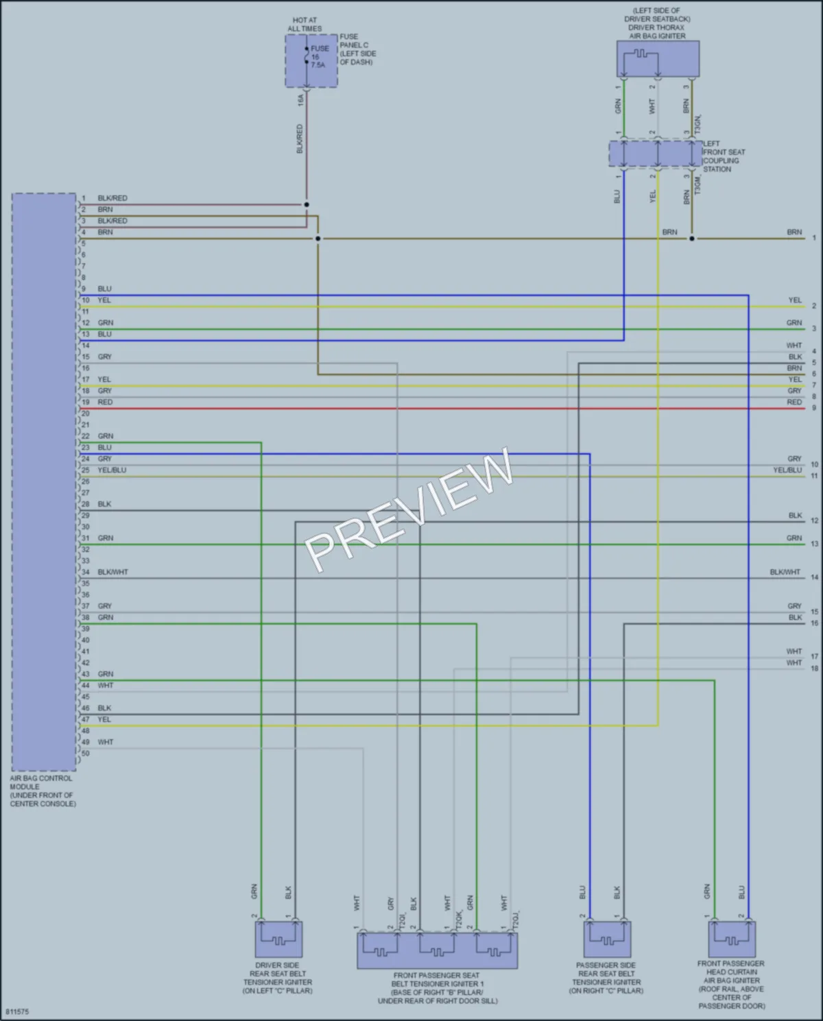 2022 Volkswagen GolfR Supplemental Restraints wiring diagram preview