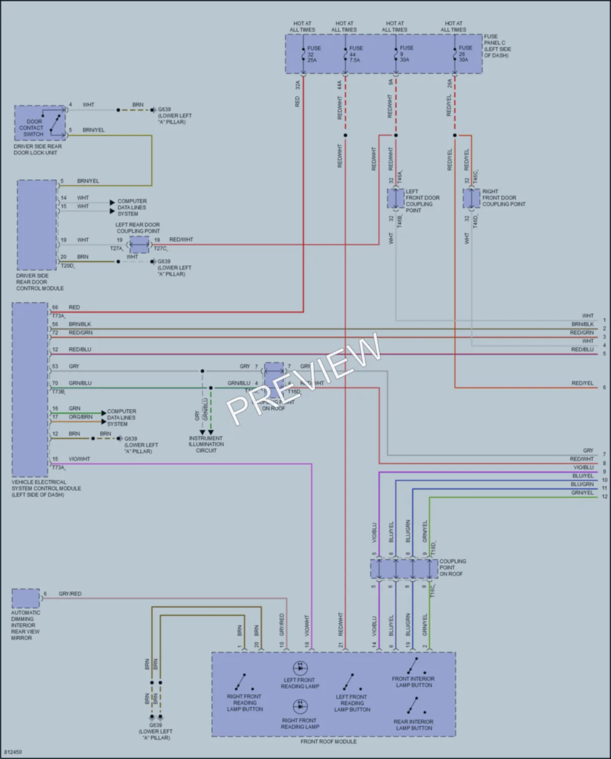 2022 Volkswagen ID4 Interior Lights wiring diagram preview