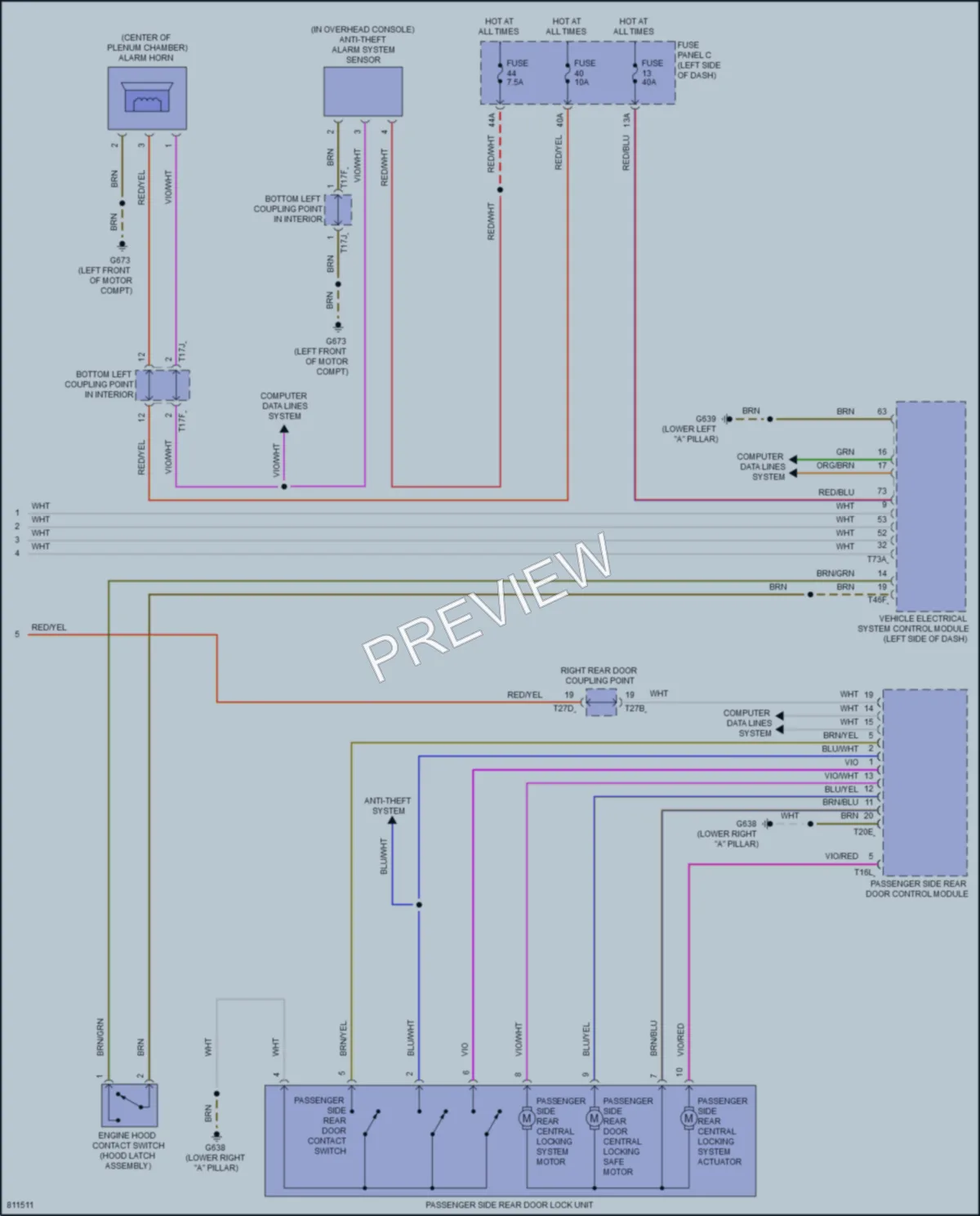 2022 Volkswagen ID4 Power Door Locks wiring diagram preview