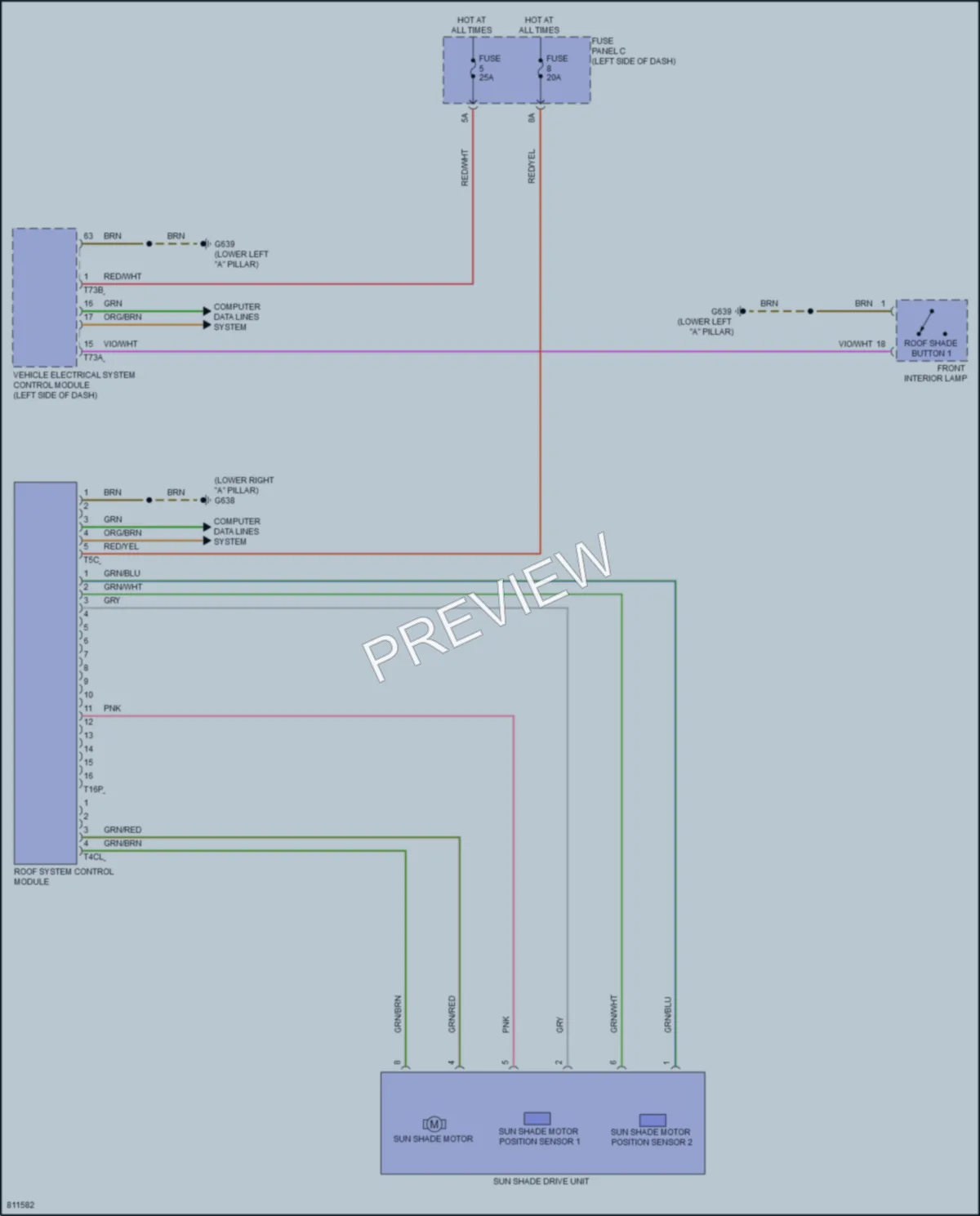 2022 Volkswagen ID4 Power Top Sunroof wiring diagram preview