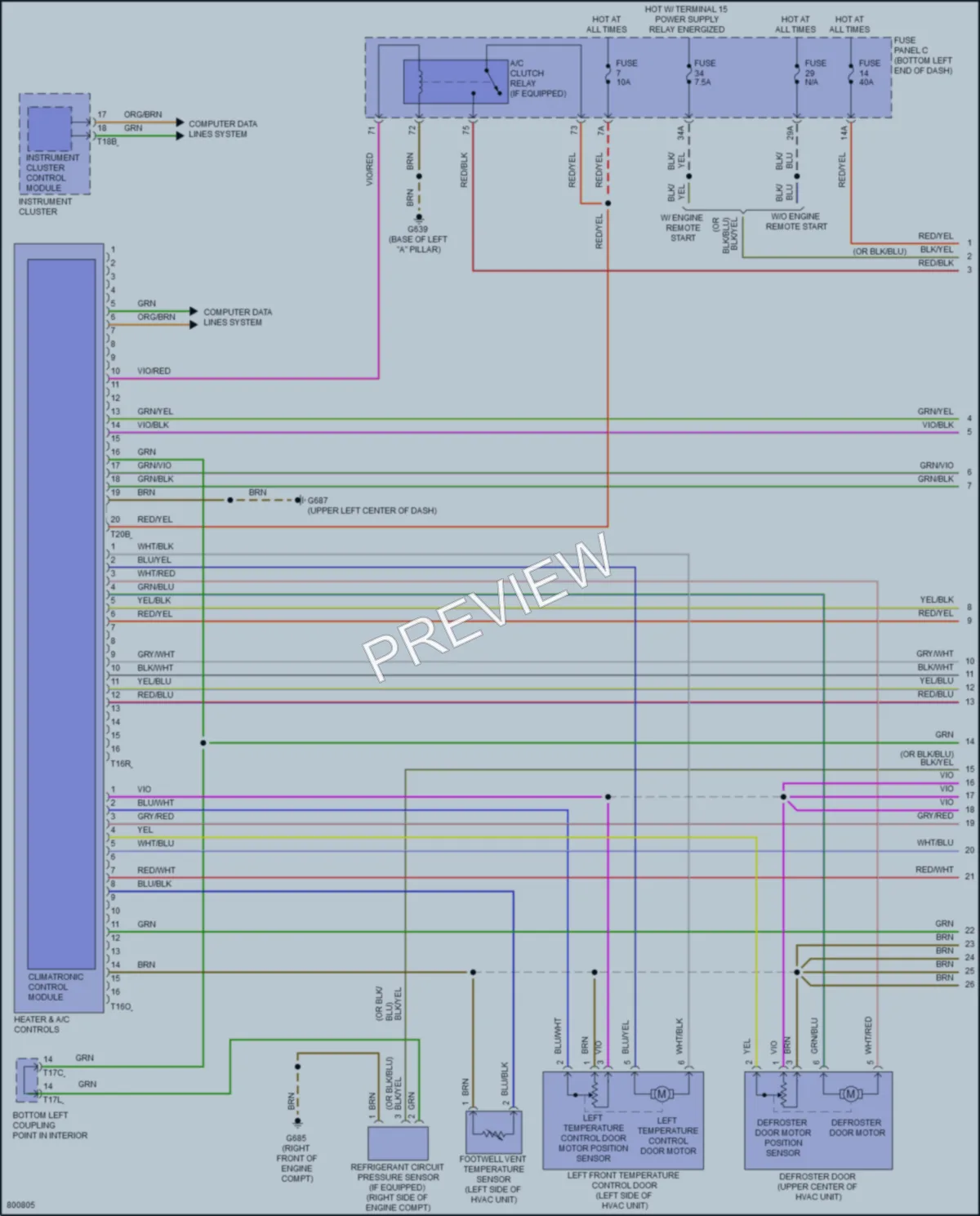 2022 Volkswagen Jetta Air Conditioning wiring diagram preview