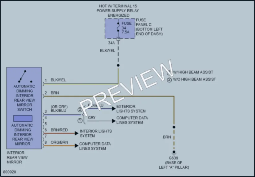2022 Volkswagen Jetta Power Mirrors wiring diagram preview