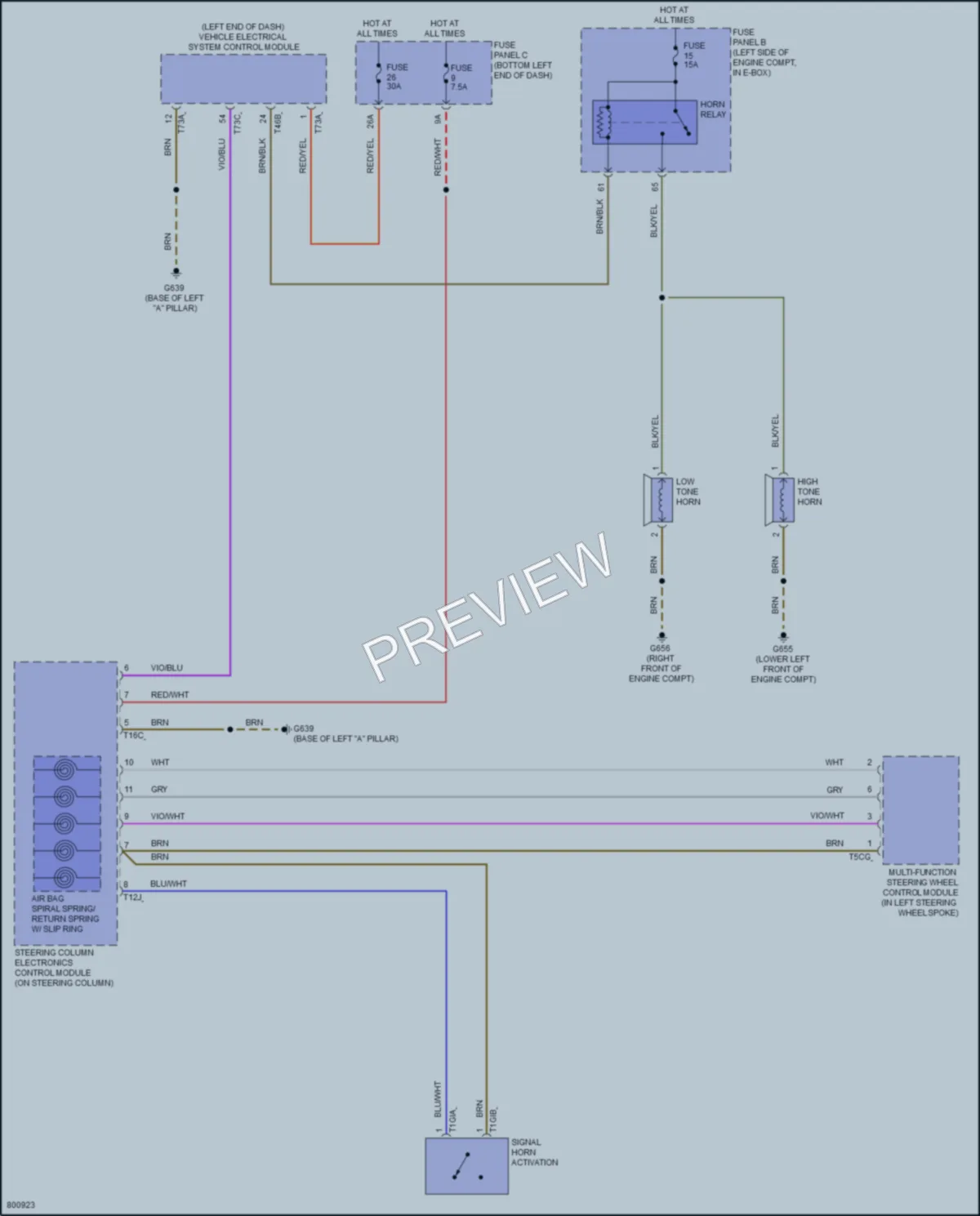 2022 Volkswagen JettaGLI Horn wiring diagram preview