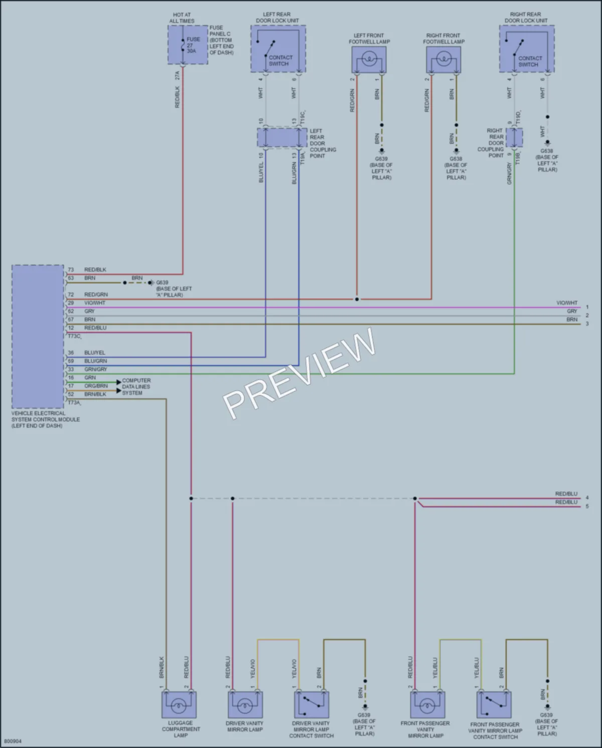 2022 Volkswagen JettaGLI Interior Lights wiring diagram preview