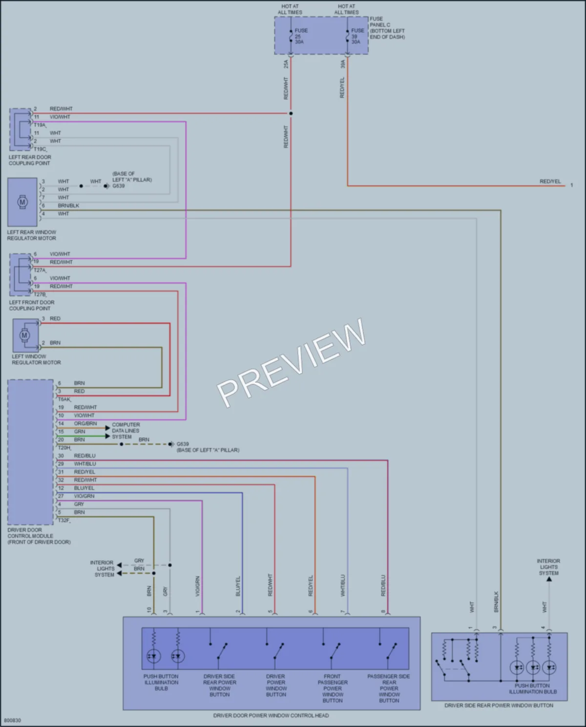 2022 Volkswagen JettaGLI Power Windows wiring diagram preview