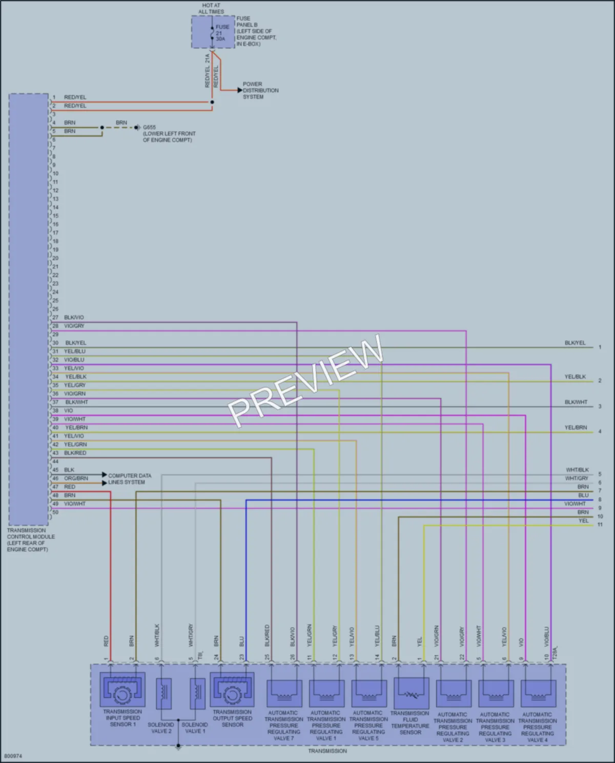 2022 Volkswagen JettaGLI Transmission wiring diagram preview