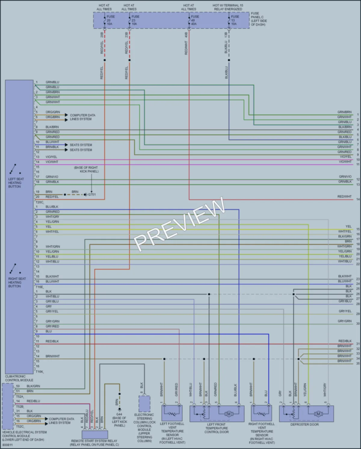 2022 Volkswagen Passat Air Conditioning wiring diagram preview