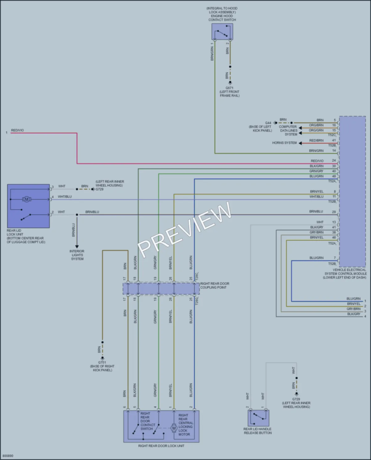 2022 Volkswagen Passat Anti Theft wiring diagram preview